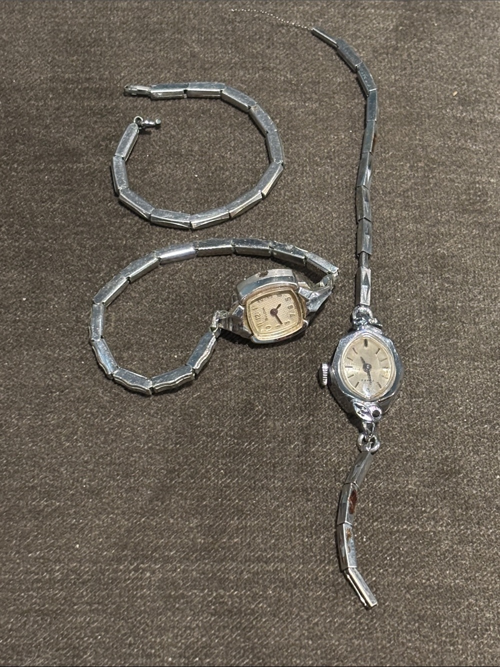 Vintage Silver-Tone Women's Watch Parts TIMEX BULOVA Not Working